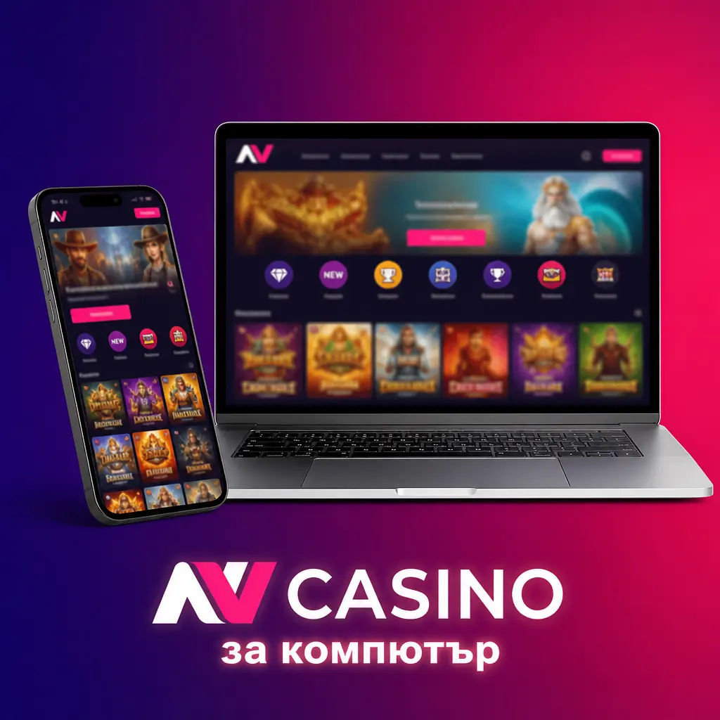 NV CASINO отворено в браузър на компютър