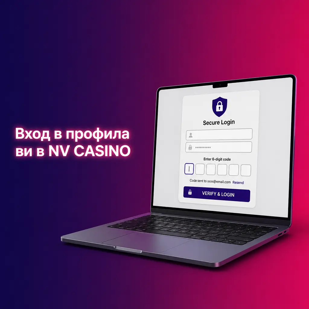 Екран за вход в профила на NV CASINO